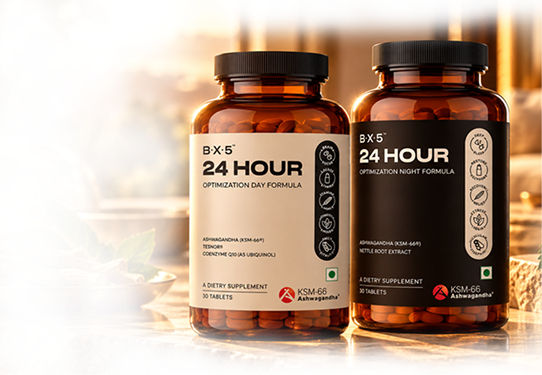 BX5 24HR Day and Night supplement bottles